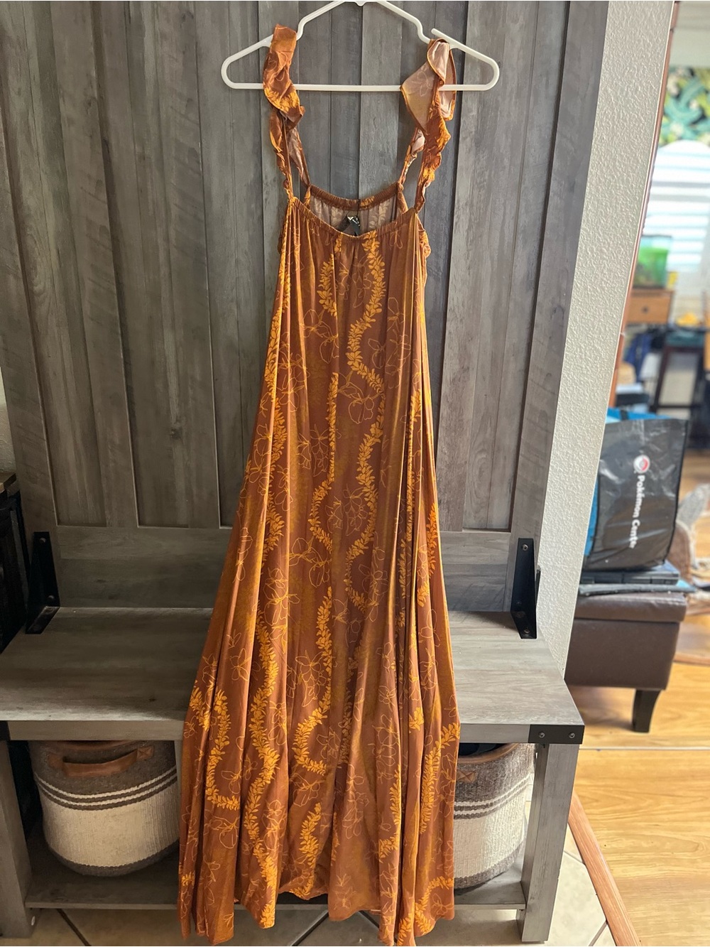 Rust Floral High-Low Sundress - Picture 2 of 6